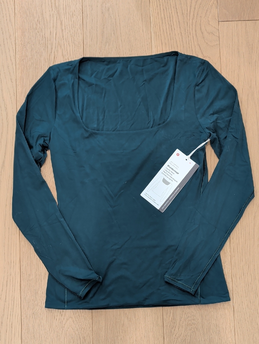 lululemon athletica Long Sleeve Square Neck Top in Teal Green